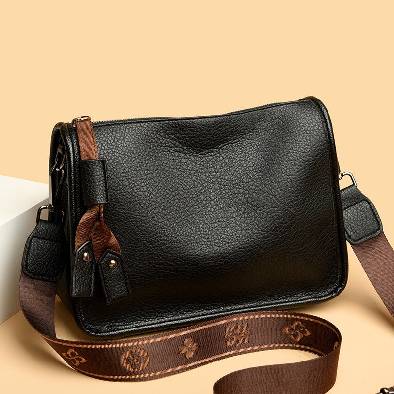 Fashionable All-match Portable Exquisite Retro Soft Leather Shoulder Messenger Bag